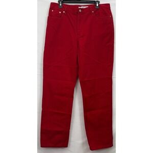 Tommy Hilfiger Red Denim Jeans Womens 14 High Rise Straight Leg Y2K *Read